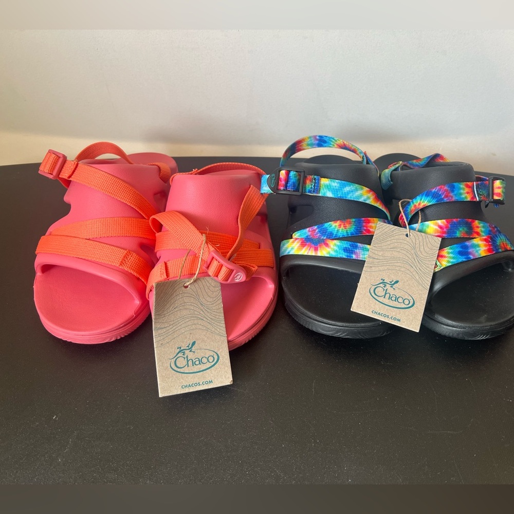 NWT Kids Chaco Sandals NWT pink sz4/Tie Dye sz5